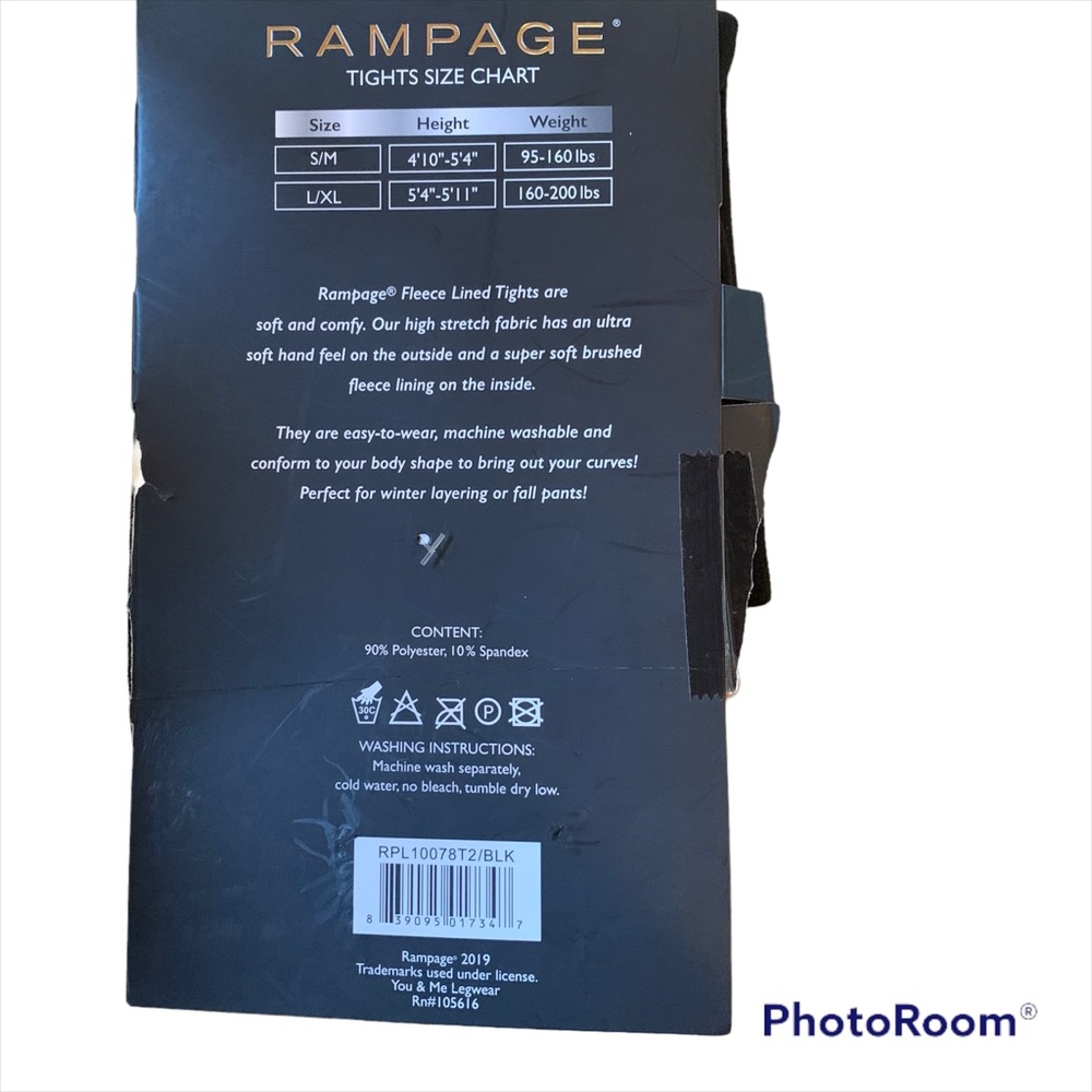 Rampage Fleece Lined Tights-L/XL, Black